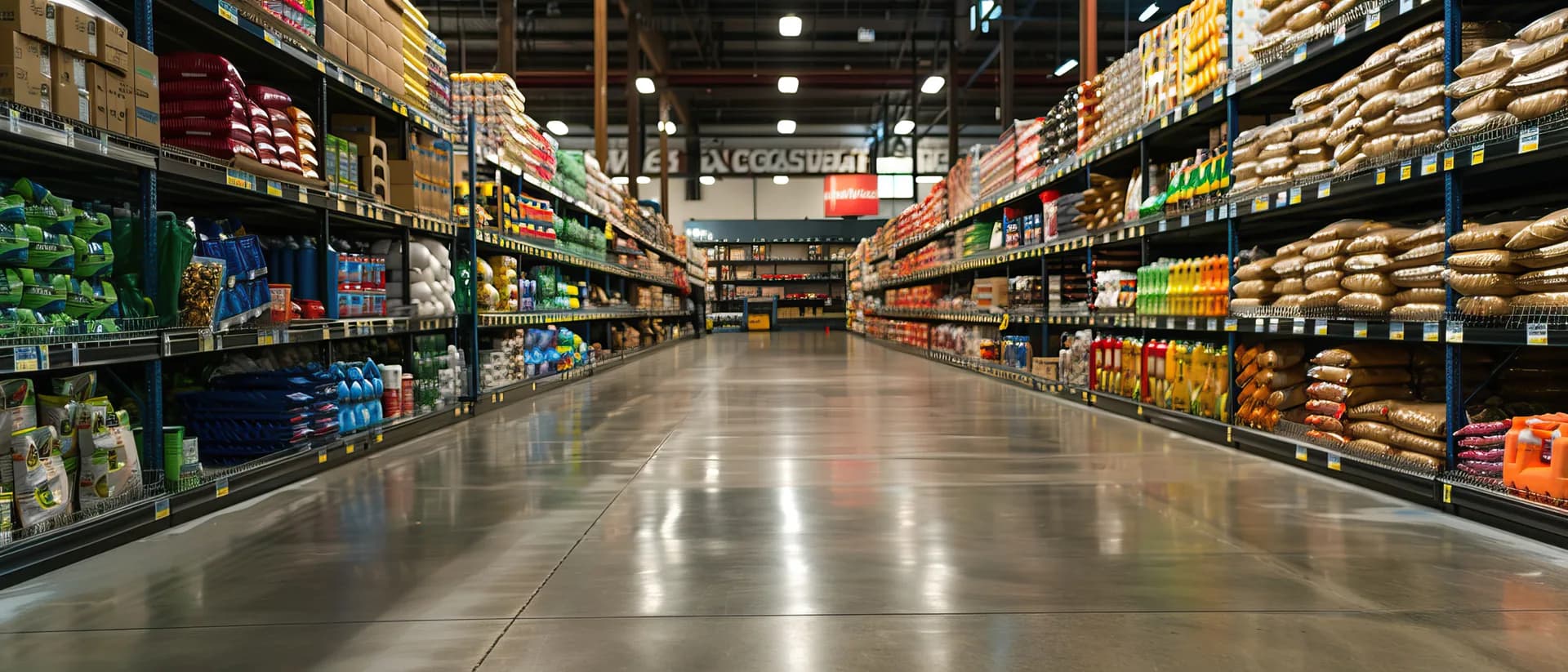 A serene retail aisle setting